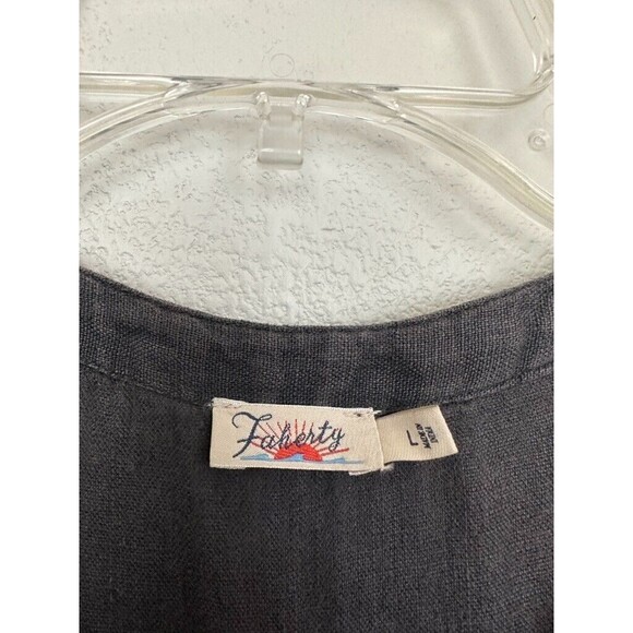 Faherty Hermosa Linen Jumpsuit in Washed Black Full Length Button Size Large NEW - Picture 4 of 13